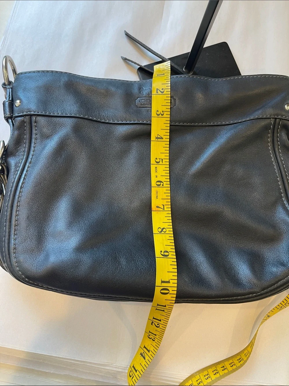 Coach Black Leather Shoulder Bag Silver Hardware Work Purse Everyday Carry